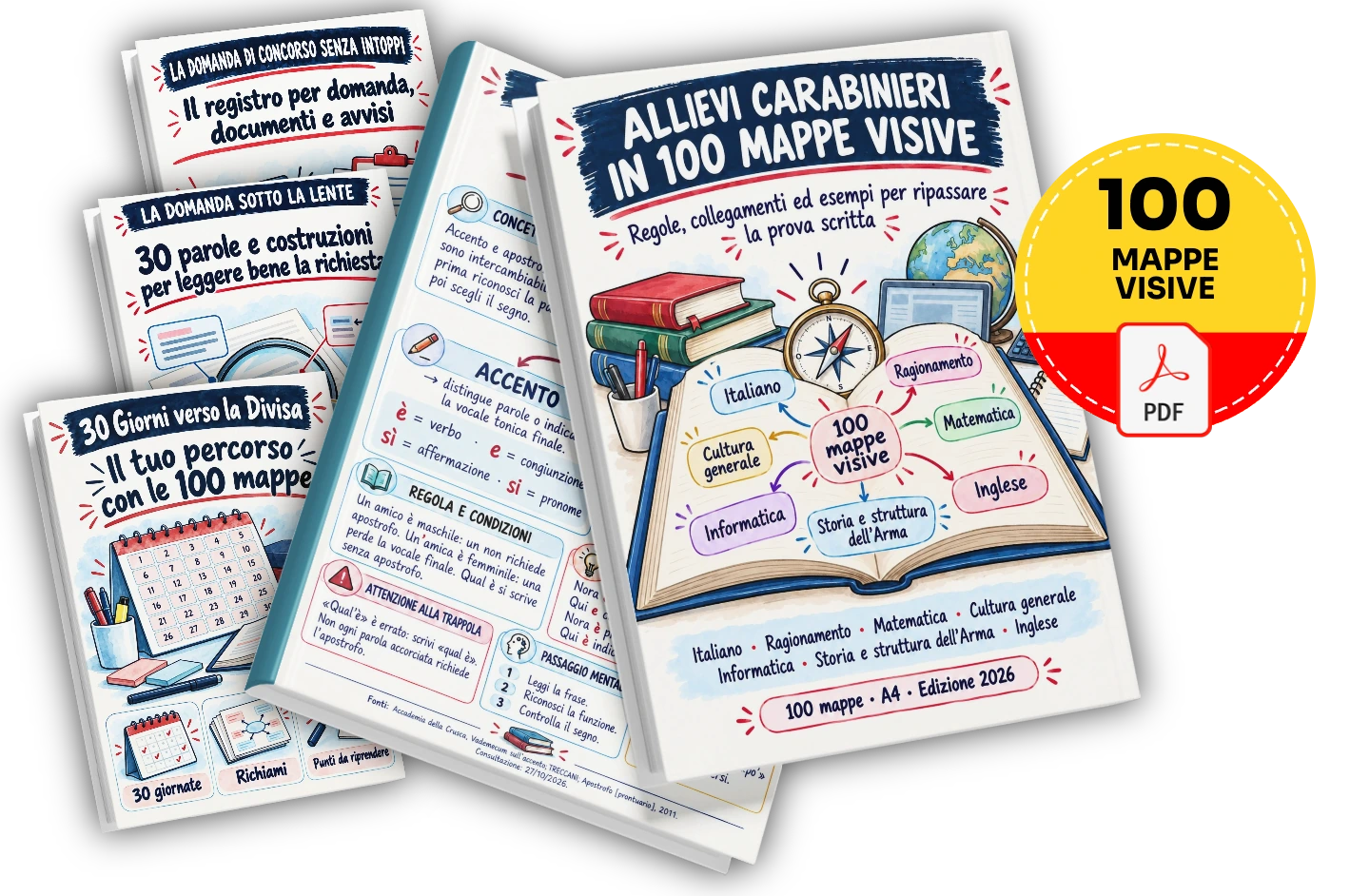 Pack Completo — Allievi Carabinieri in 100 Mappe Visive